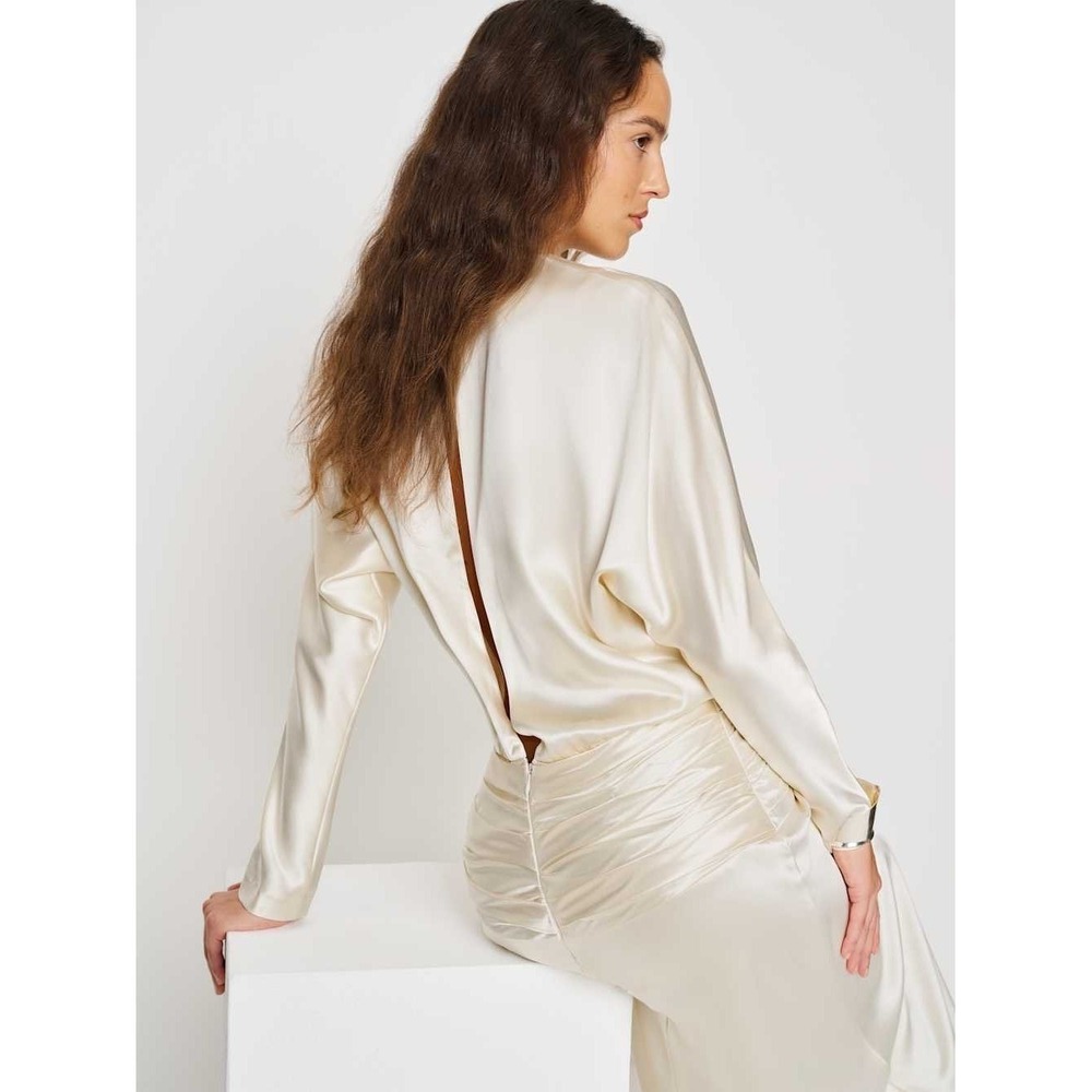 Reformation Esmee Silk Dress Ivory Brand New With Tags - Picture 5 of 12